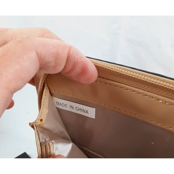 Melodie Cecile M.C. Orange Crossbody Wallet Croc Print Skin Leather Zip Around - Picture 7 of 16